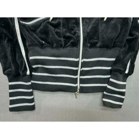 Miroa Women Black JAcket Zip Up Size Medium Algodon Cotton Squirrel Jewels - Picture 4 of 13